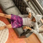 Eric Emanuel x BAPE Miami Basic Short Purple/Pink/Black - Image 3